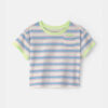 Baby Girl Striped Short-Sleeve Top - Blue/Ivory