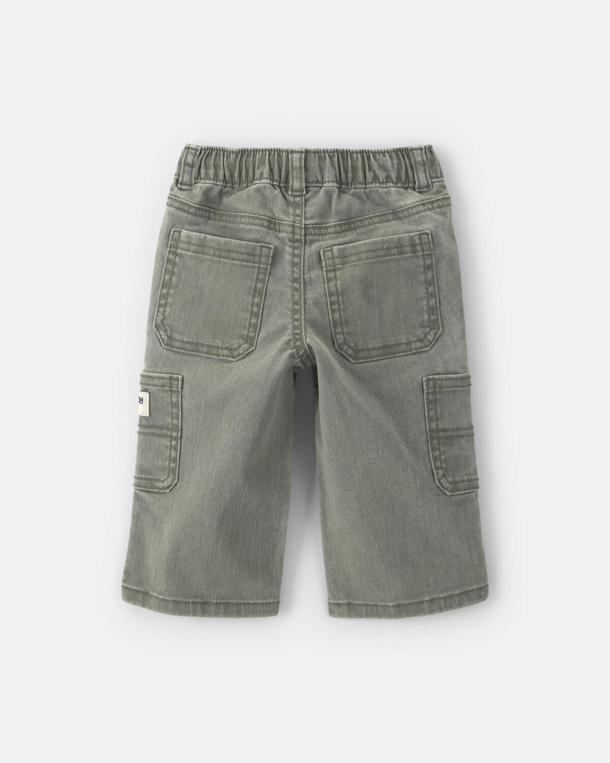 Baby Boy Splatter Paint Wide-Leg Carpenter Pants - Green