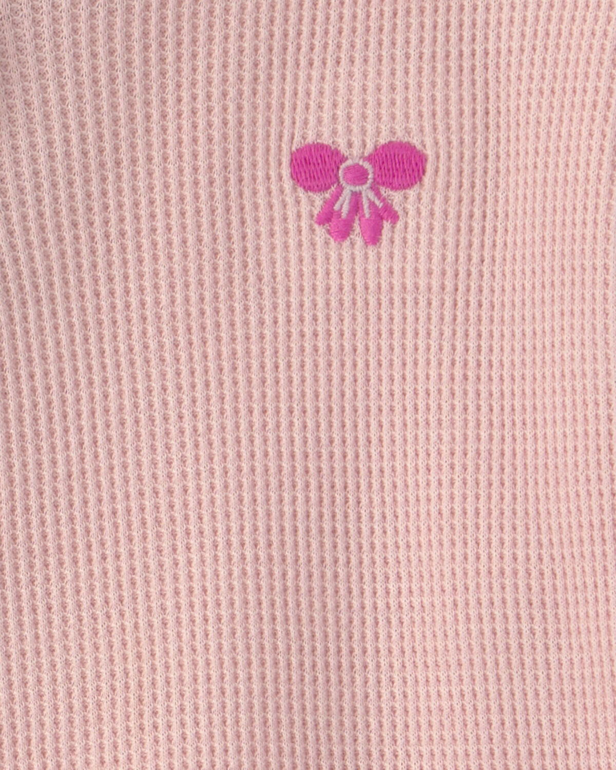 Toddler Girl Bow Thermal Long-Sleeve Top - Pink 2 Toddler Girl Bow Thermal Long-Sleeve Top - Pink