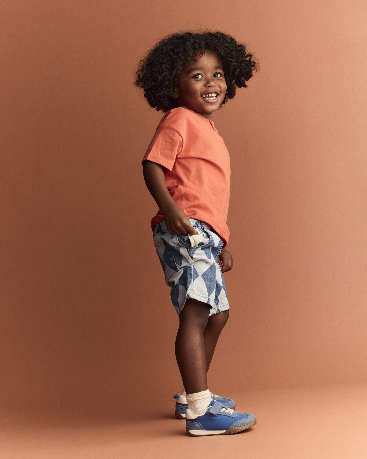 Toddler Boy Button-Front Tee - Orange 3 Toddler Boy Button-Front Tee - Orange