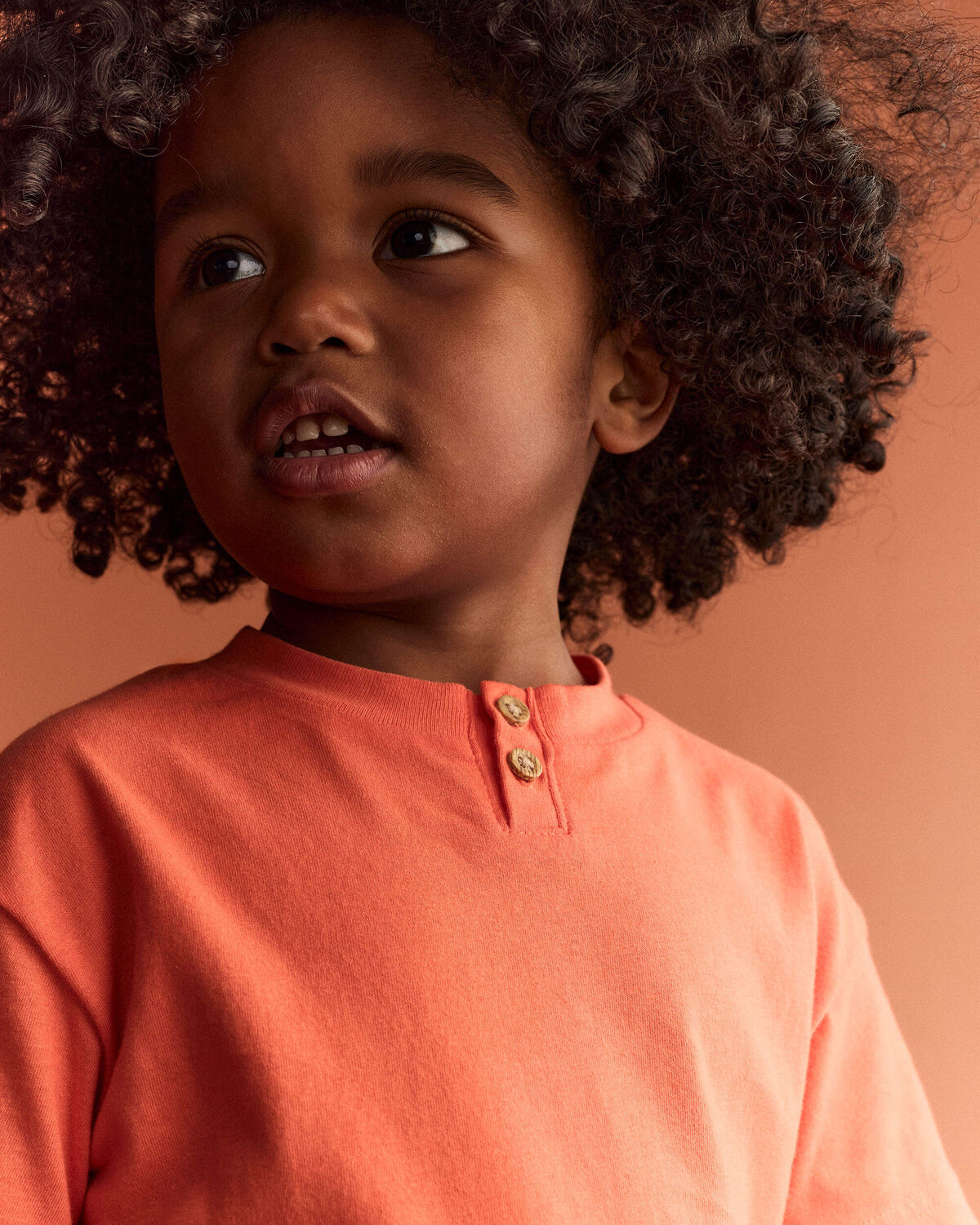 Toddler Boy Button-Front Tee - Orange 4 Toddler Boy Button-Front Tee - Orange