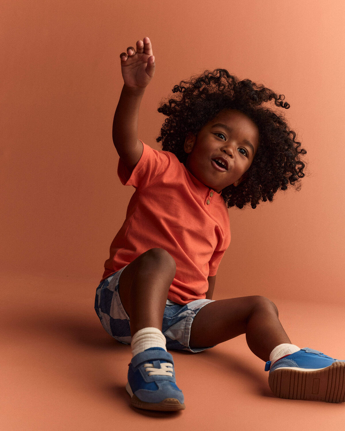 Toddler Boy Button-Front Tee - Orange 5 Toddler Boy Button-Front Tee - Orange