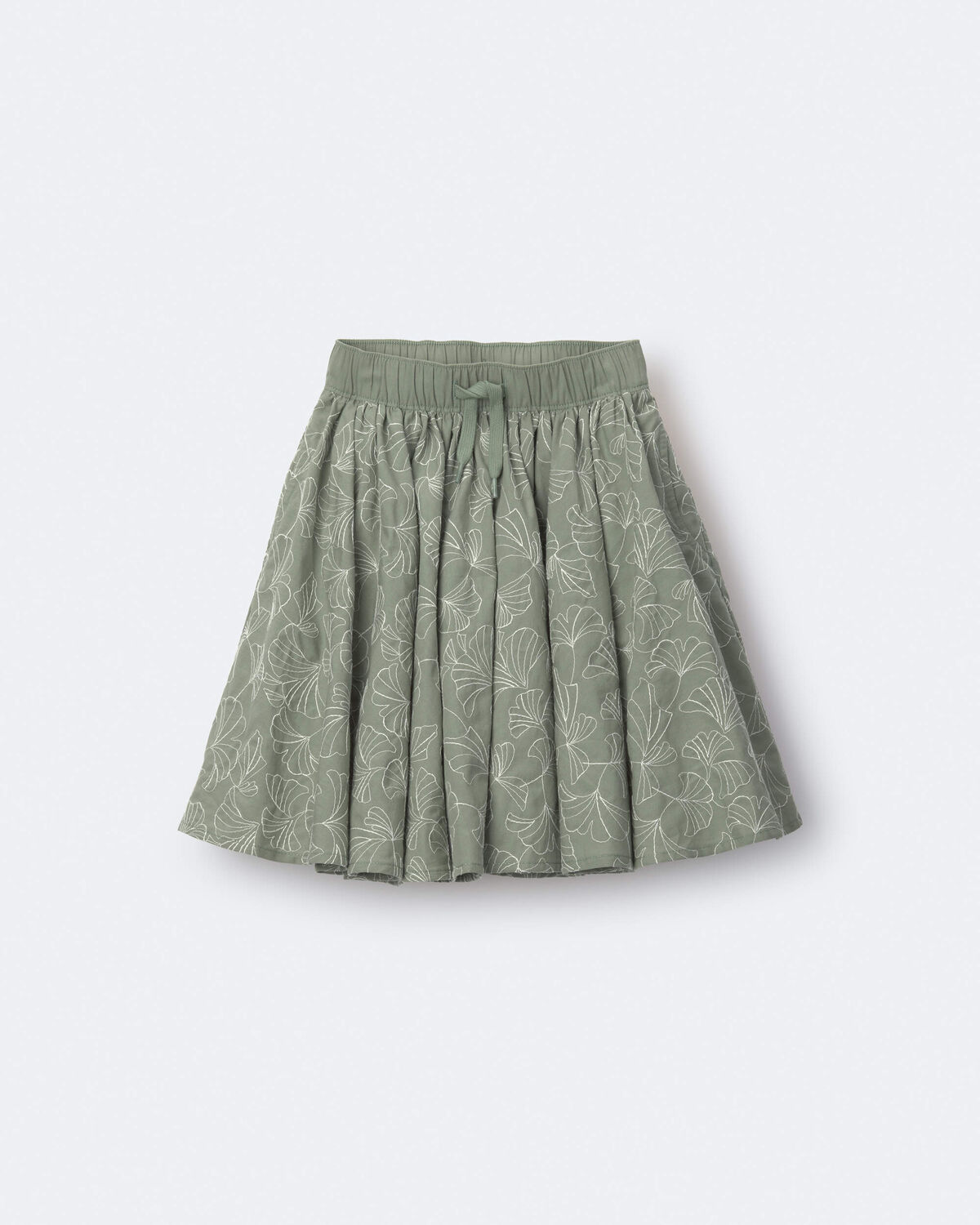 Toddler Girl Avenue Twirl™ Embroidered Midi Skirt in Floral Print - Green