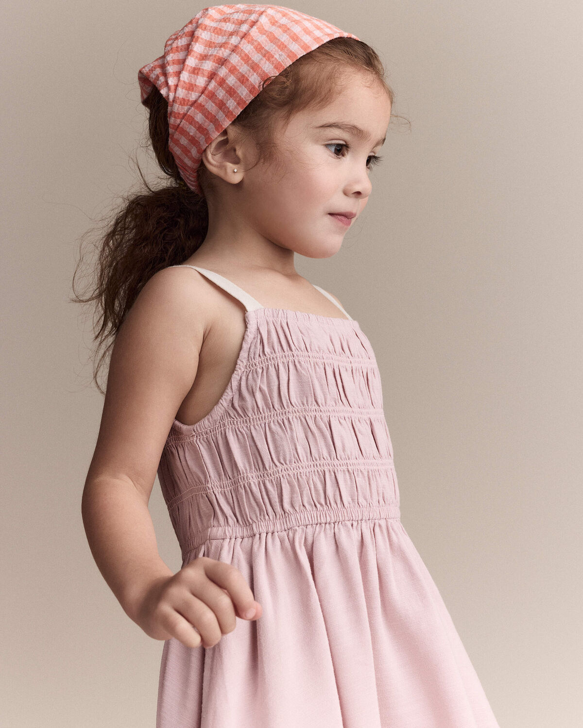 Toddler Girl Smocked Dress - Light Pink 3 Toddler Girl Smocked Dress - Light Pink