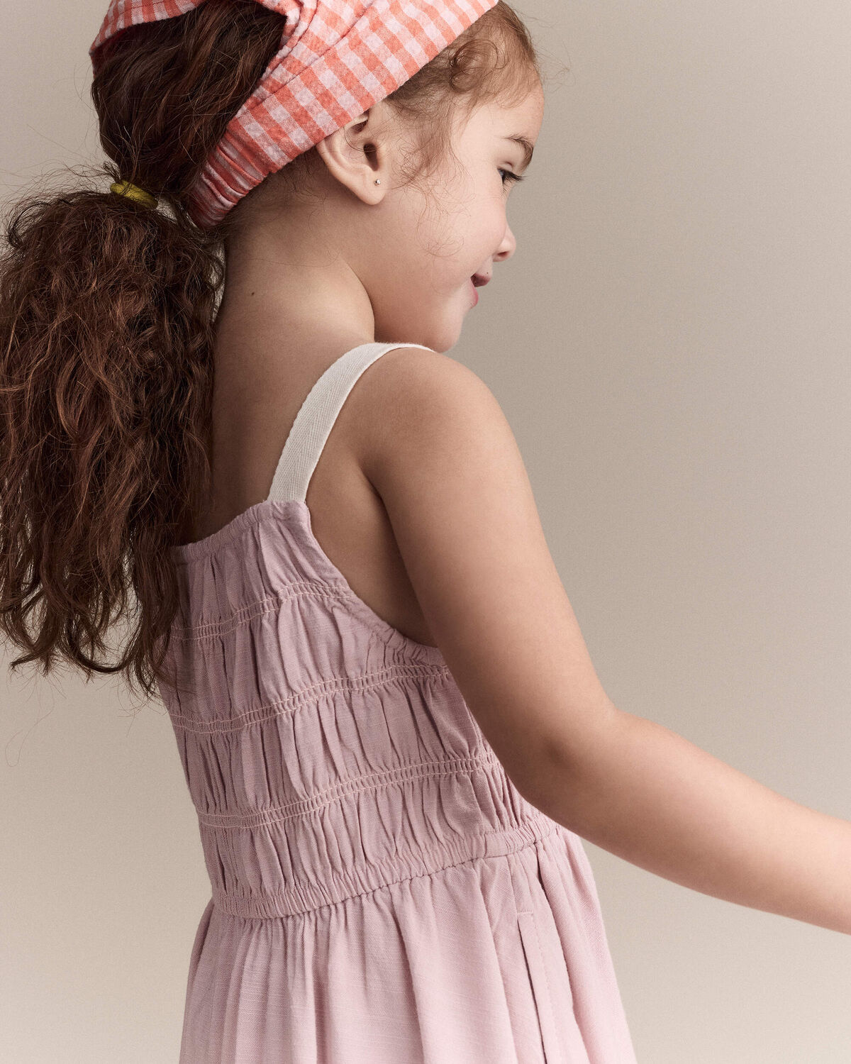 Toddler Girl Smocked Dress - Light Pink 5 Toddler Girl Smocked Dress - Light Pink