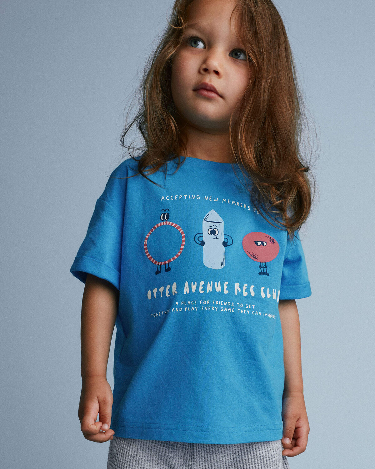 Toddler 'Recreation Club' Rolled Cuff Tee - Blue 1 Toddler 'Recreation Club' Rolled Cuff Tee - Blue