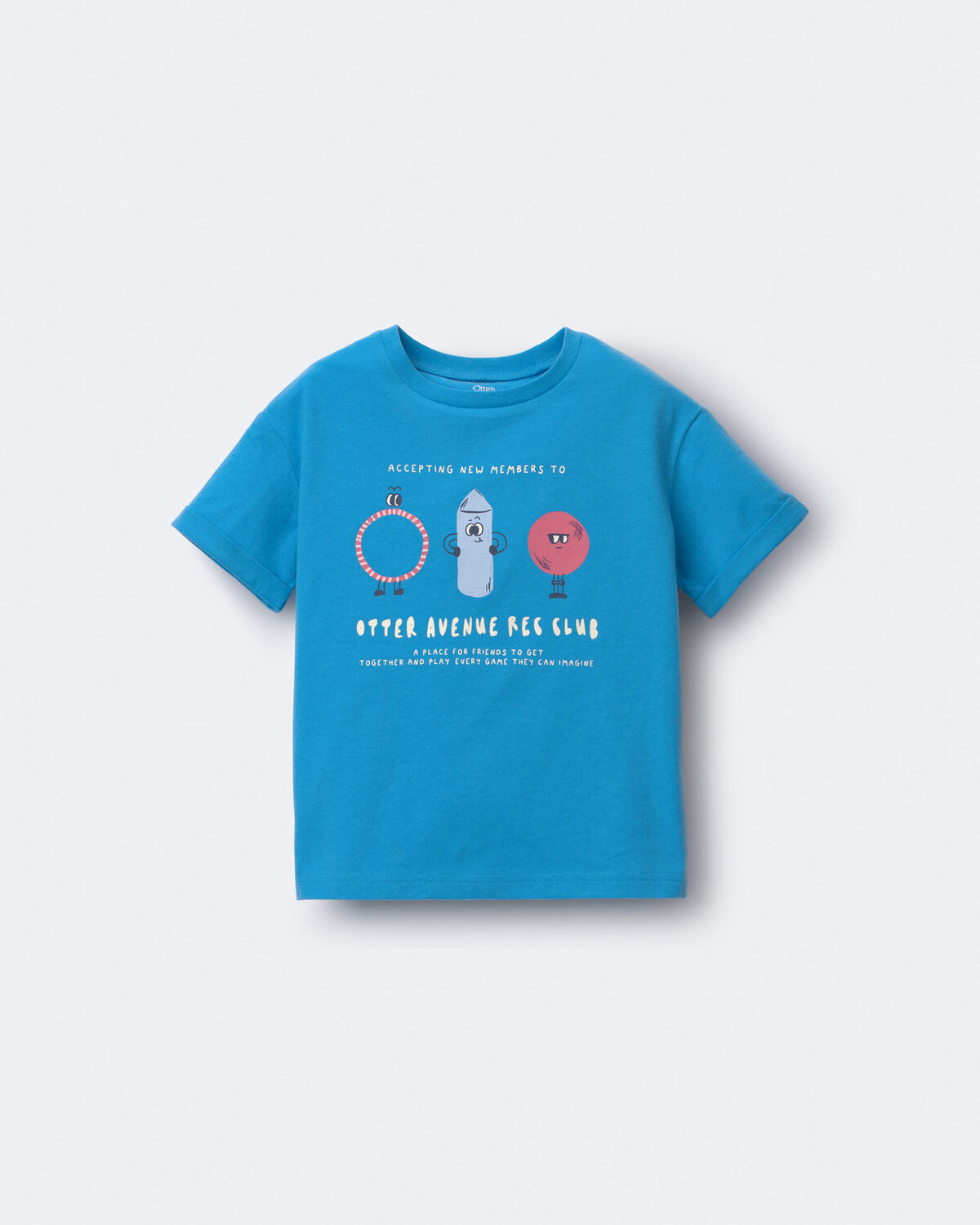 Toddler 'Recreation Club' Rolled Cuff Tee - Blue 2 Toddler 'Recreation Club' Rolled Cuff Tee - Blue