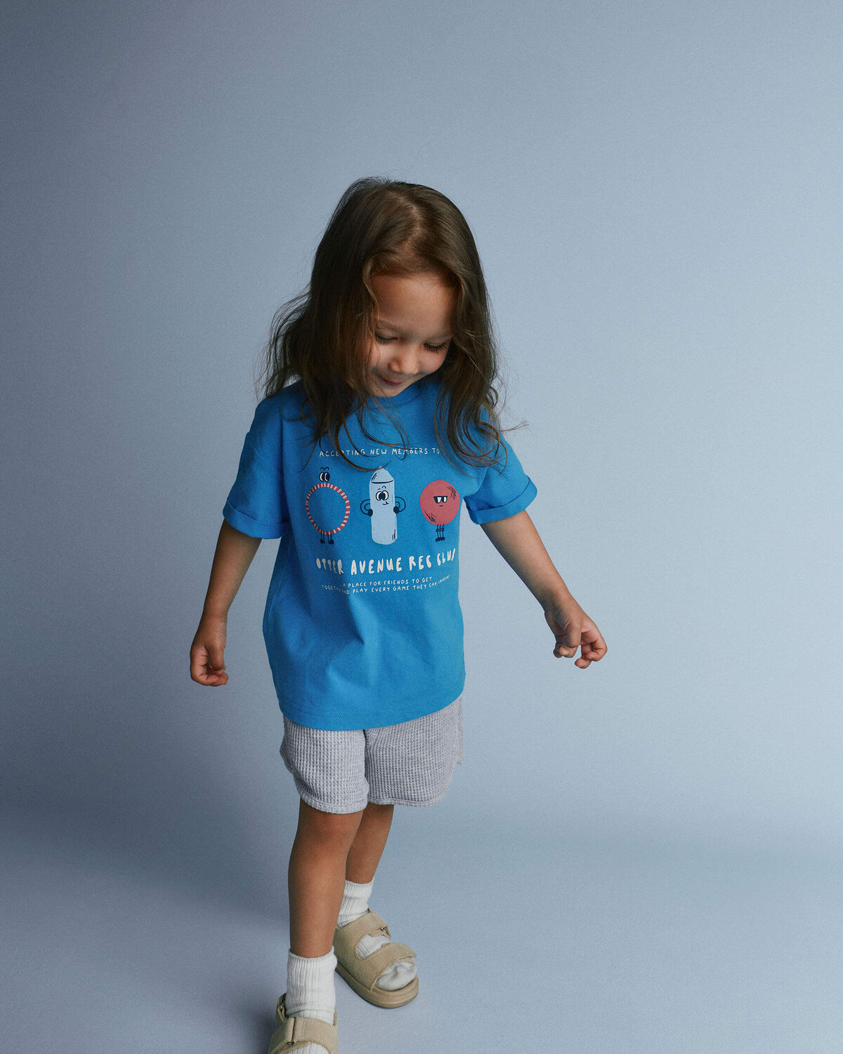 Toddler 'Recreation Club' Rolled Cuff Tee - Blue 4 Toddler 'Recreation Club' Rolled Cuff Tee - Blue