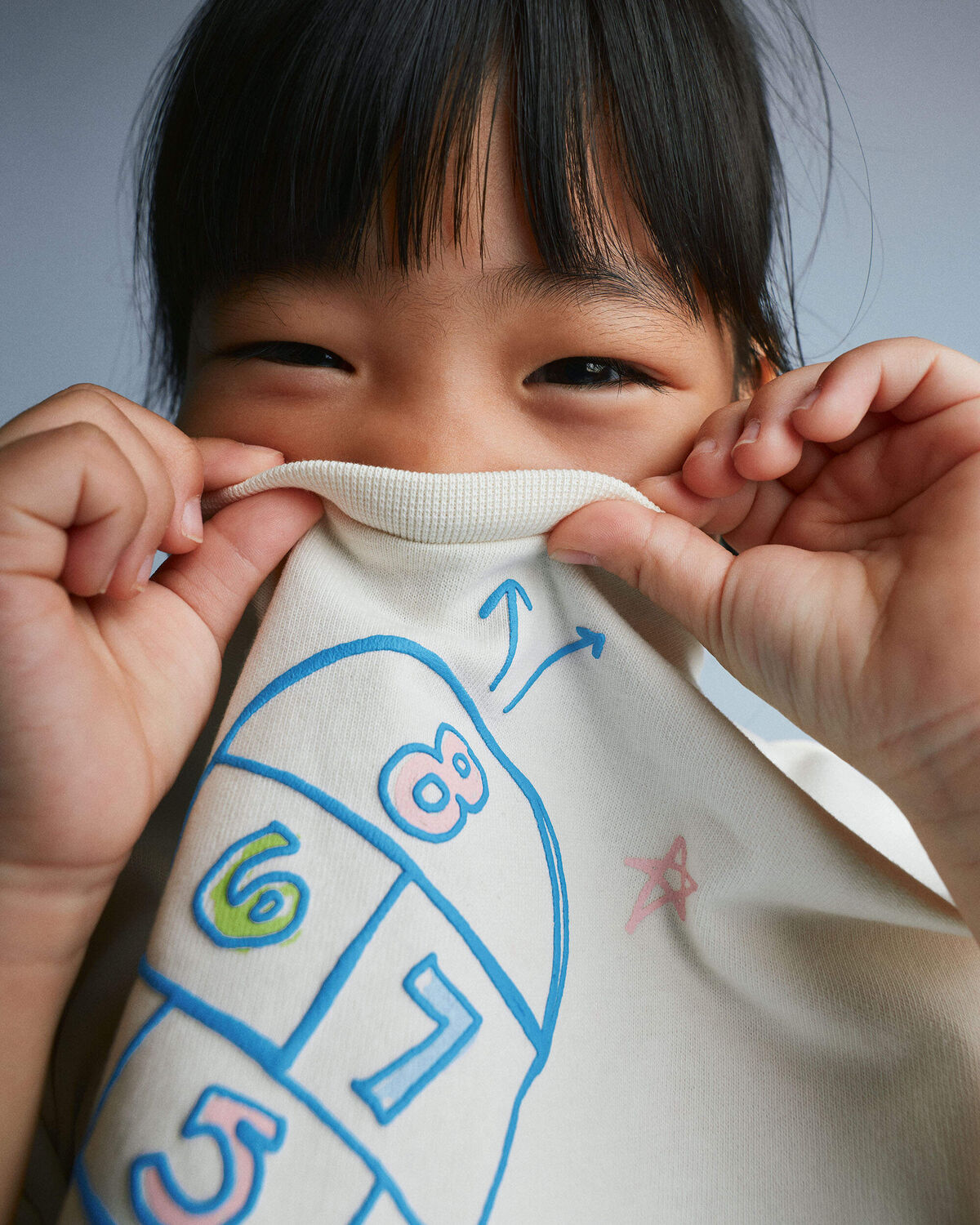 Toddler Girl 'Field Day' Breezy Top in Hopscotch Print - Cream 5 Toddler Girl 'Field Day' Breezy Top in Hopscotch Print - Cream