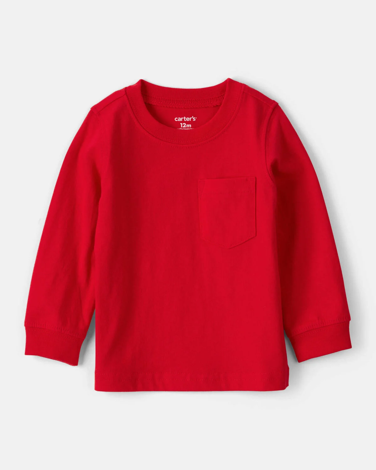 Baby Boy Long-Sleeve Pocket Tee - Red 1 Baby Boy Long-Sleeve Pocket Tee - Red