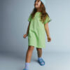 Toddler Girl Henley T-Shirt Dress - Lime Green