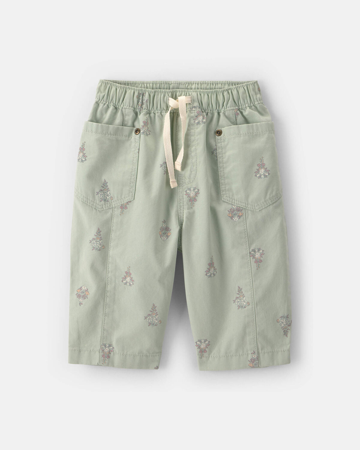 Baby Girl Floral Barrel Pants - Green