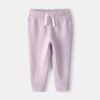 Baby Girl Drawstring Knit Joggers - Purple