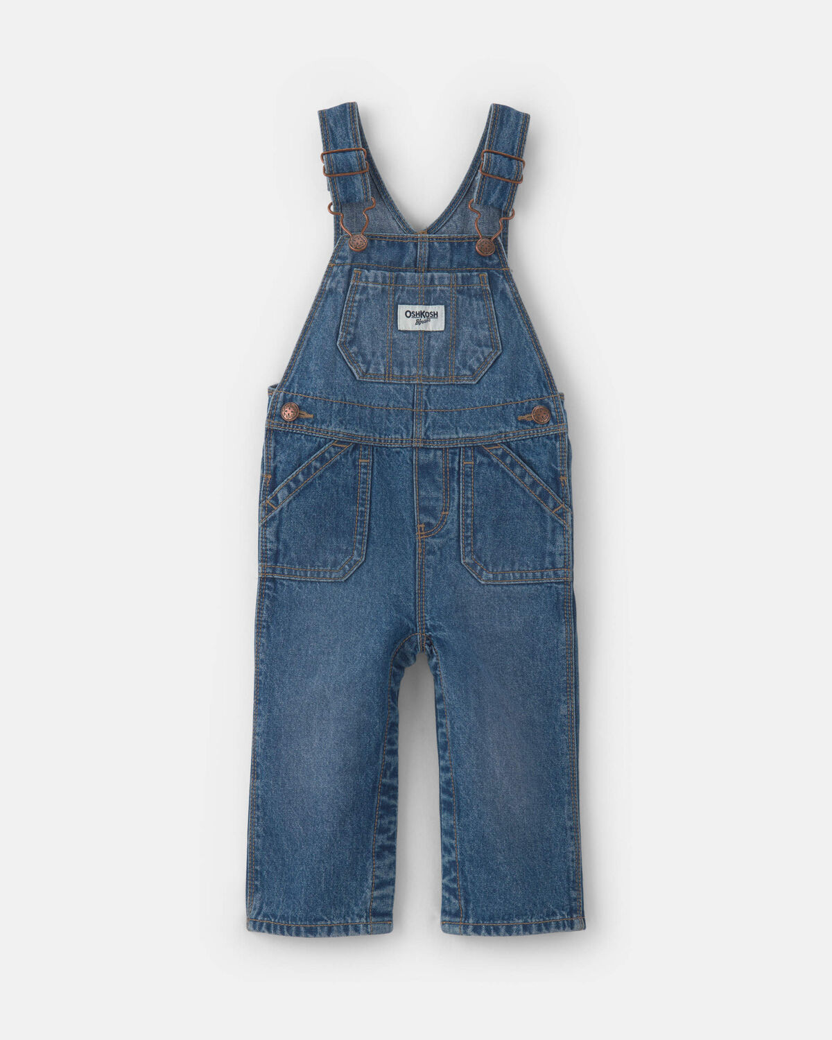 Baby Girl Wide-Leg Overalls - Medium Wash 1 Baby Girl Wide-Leg Overalls - Medium Wash