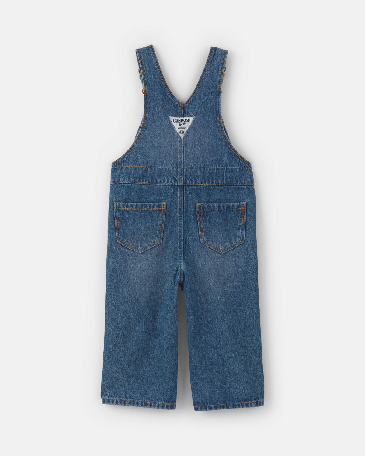 Baby Girl Wide-Leg Overalls - Medium Wash 2 Baby Girl Wide-Leg Overalls - Medium Wash