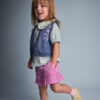 Toddler Girl Embroidered Cropped Vest with Otter Pockets - Slate Blue 13 Toddler Girl Embroidered Cropped Vest with Otter Pockets - Slate Blue