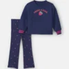 Baby Girl 2-Piece 'Sweet & Kind' Strawberry Sweatshirt & Pant Set - Navy Blue