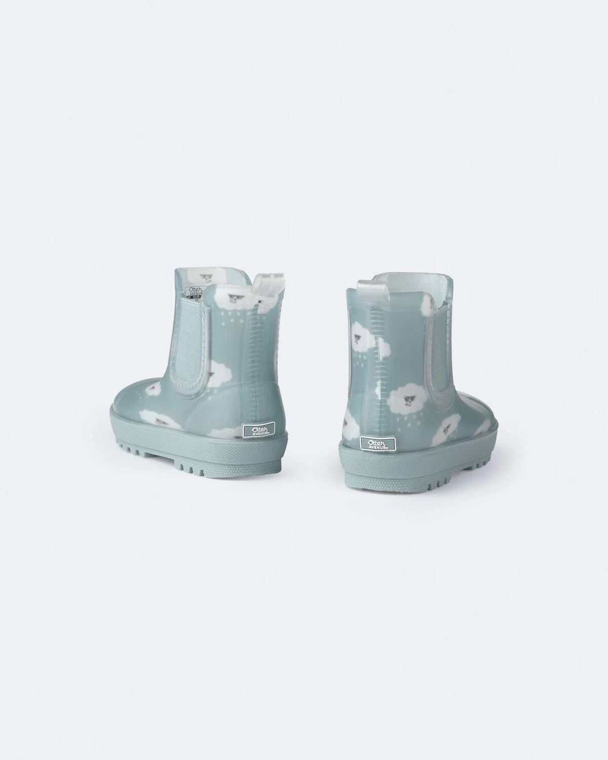 Toddler Rainboots in Rain Cloud Print - Pale Blue 3 Toddler Rainboots in Rain Cloud Print - Pale Blue