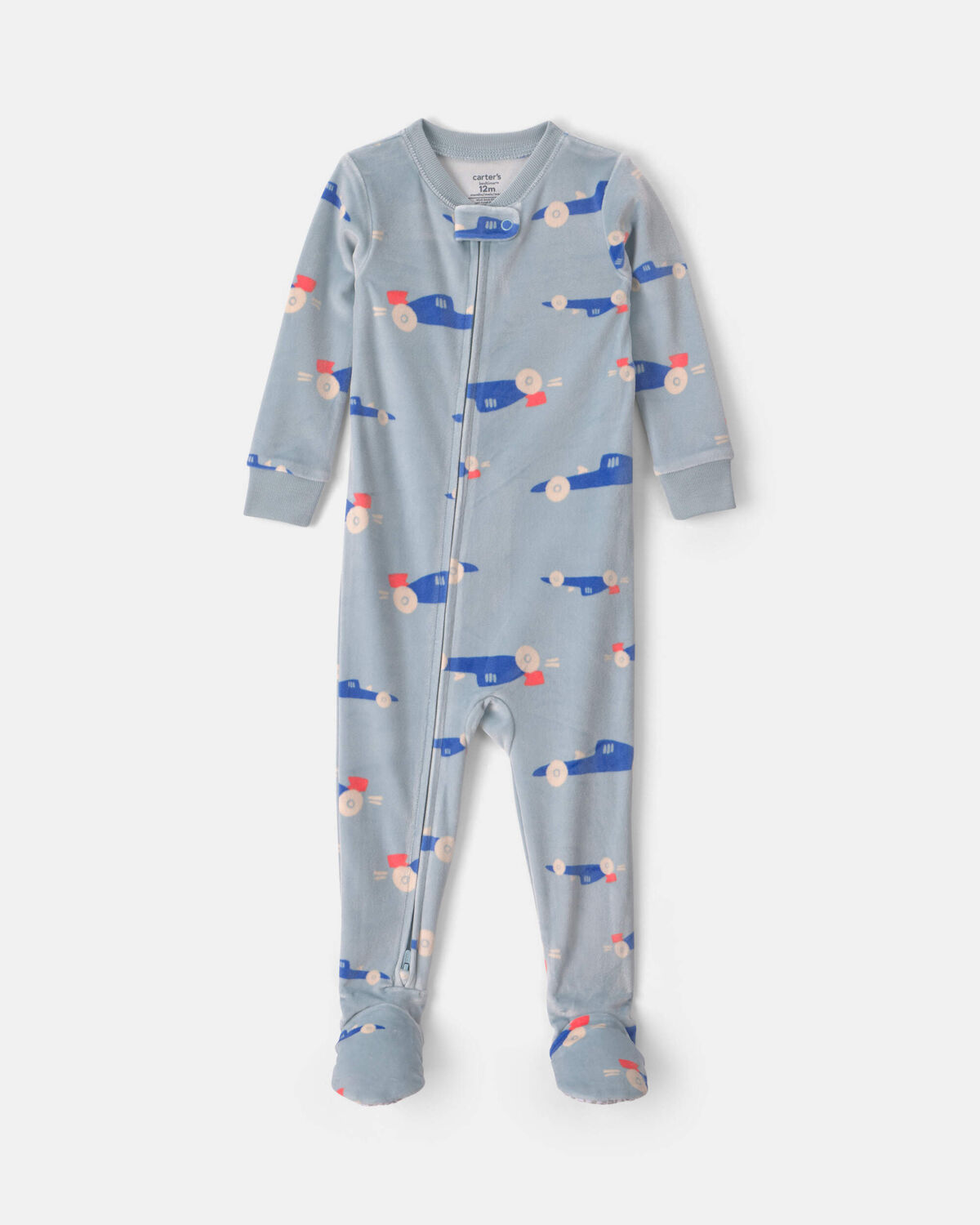 Baby Boy 1-Piece Car 2-Way Zip DreamPlush Snug Fit Footed Pajama - Blue 1 Baby Boy 1-Piece Car 2-Way Zip DreamPlush Snug Fit Footed Pajama - Blue