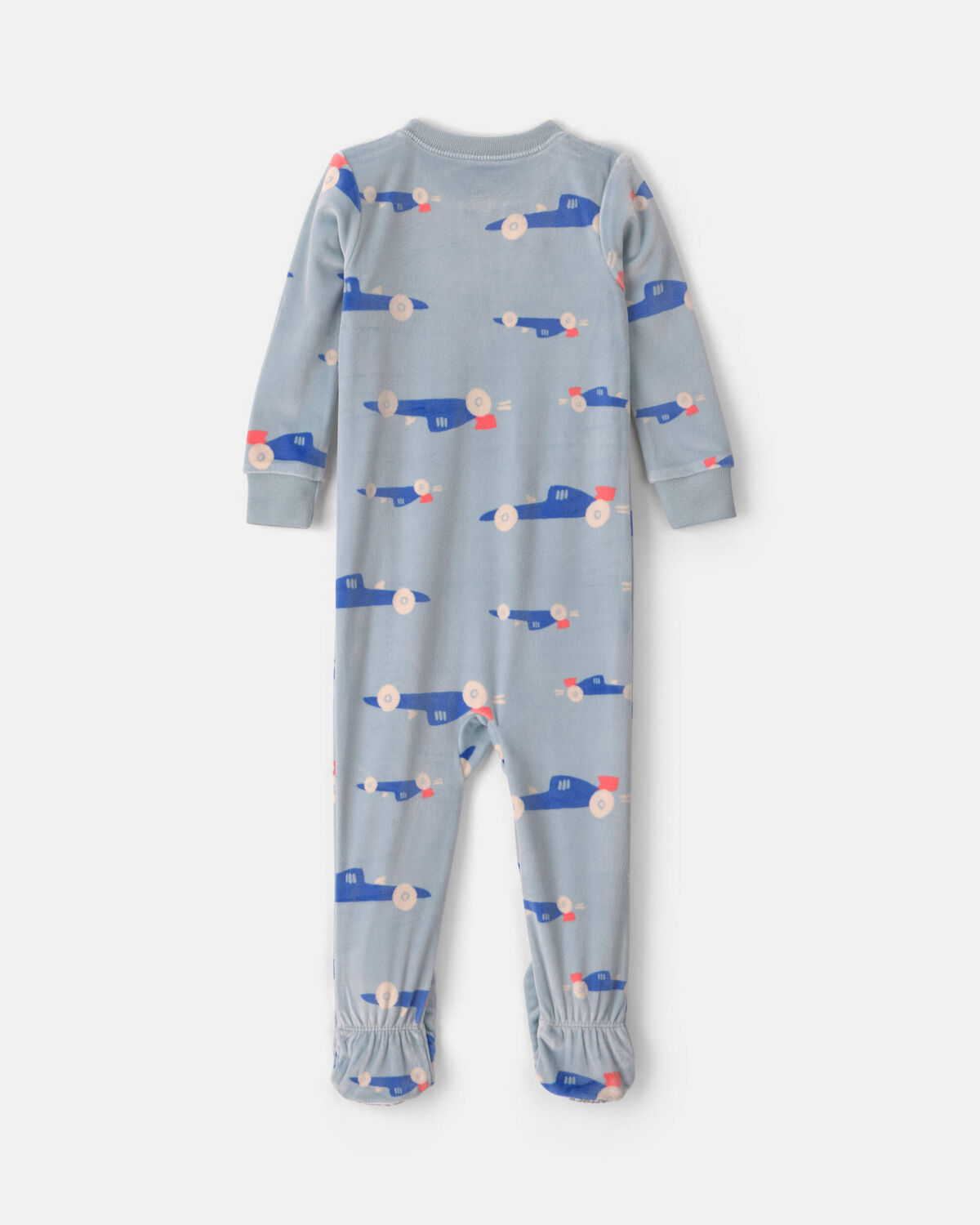 Baby Boy 1-Piece Car 2-Way Zip DreamPlush Snug Fit Footed Pajama - Blue 2 Baby Boy 1-Piece Car 2-Way Zip DreamPlush Snug Fit Footed Pajama - Blue