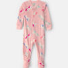 Baby Girl 1-Piece Unicorn 2-Way Zip DreamPlush Snug Fit Footed Pajama - Pink