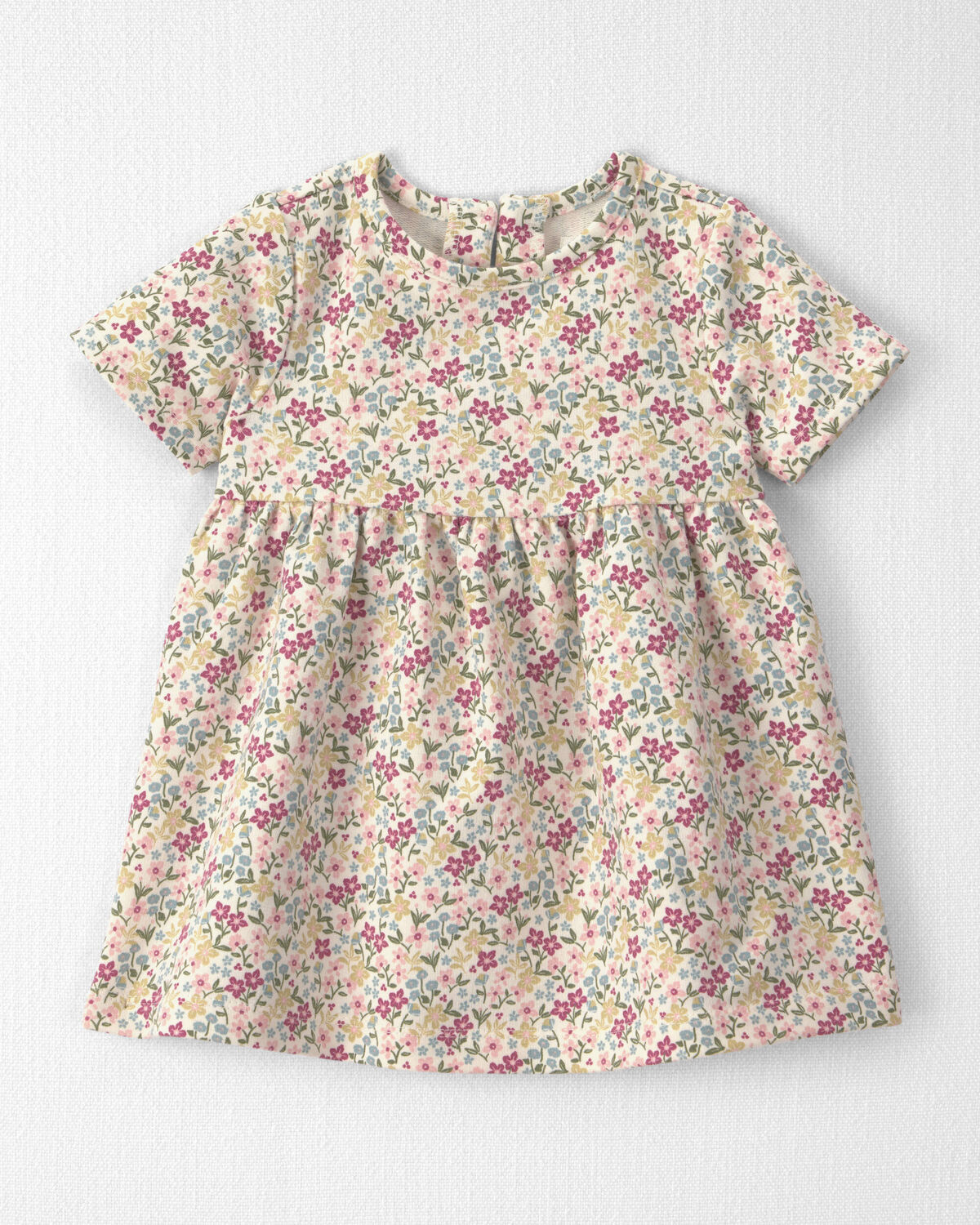 Baby Girl Organic Cotton French Terry Dress in Floral 1 Baby Girl Organic Cotton French Terry Dress in Floral