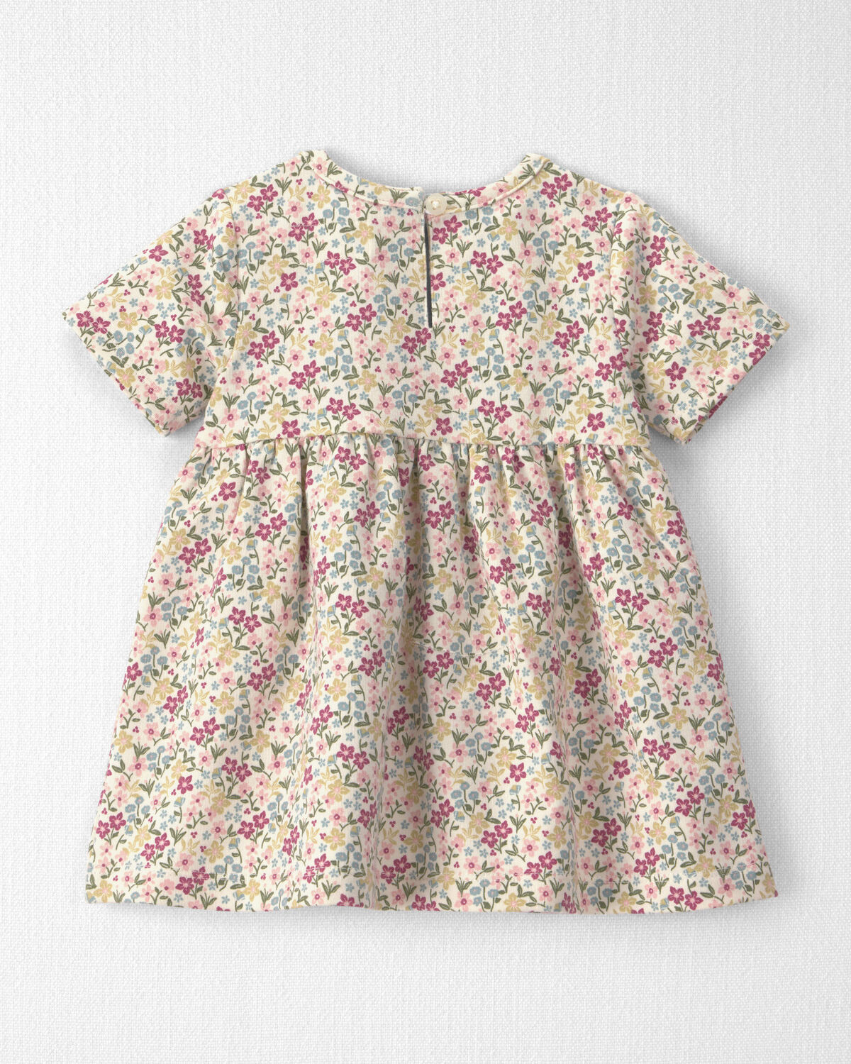 Baby Girl Organic Cotton French Terry Dress in Floral 2 Baby Girl Organic Cotton French Terry Dress in Floral
