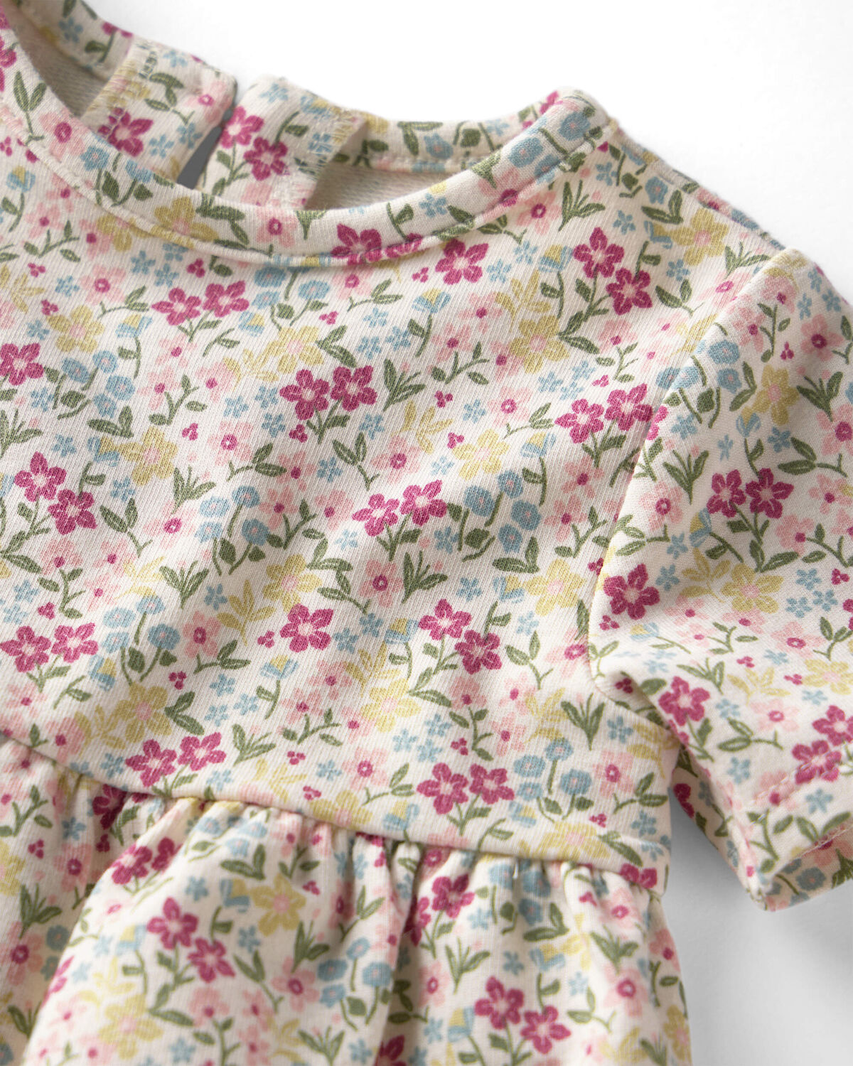 Baby Girl Organic Cotton French Terry Dress in Floral 4 Baby Girl Organic Cotton French Terry Dress in Floral