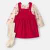 Baby Girl 3-Piece Bow Corduroy Long-Sleeve Dress Set - Red 10 Baby Girl 3-Piece Bow Corduroy Long-Sleeve Dress Set - Red