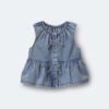 Toddler Girl Peplum Top in Chambray