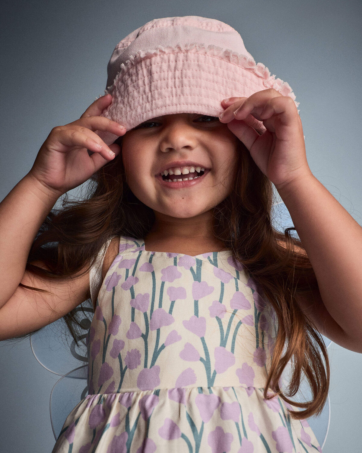 Toddler Girl Peplum Tank Top in Wildflower Print - Cream 3 Toddler Girl Peplum Tank Top in Wildflower Print - Cream