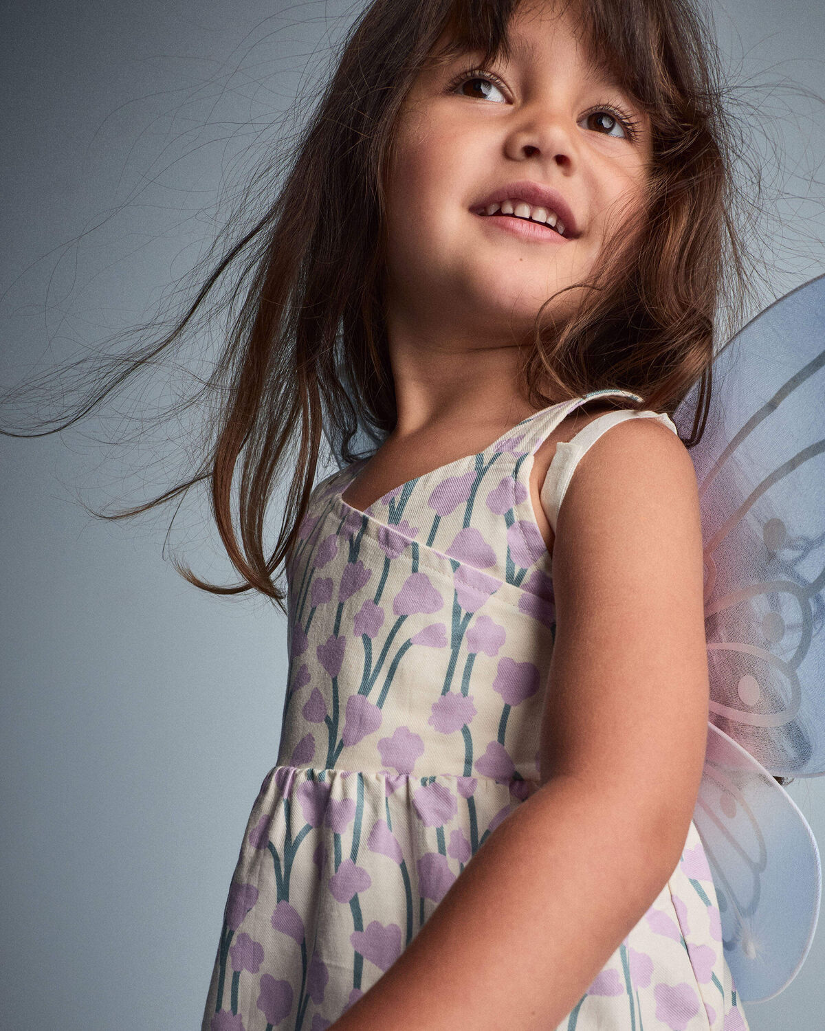 Toddler Girl Peplum Tank Top in Wildflower Print - Cream 5 Toddler Girl Peplum Tank Top in Wildflower Print - Cream