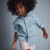 Toddler Boy Button-Down Long-Sleeve Shirt in Stripes - Blue