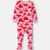 Baby Girl 1-Piece Bows 2-Way Zip DreamPlush Snug Fit Footed Pajama - Pink