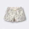 Toddler Girl Ruffle Butterfly Shorts in Dog Print - Cream