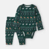Baby 2-Piece Fair Isle PurelySoft™ Long-Sleeve Bodysuit & Pant Set - Green