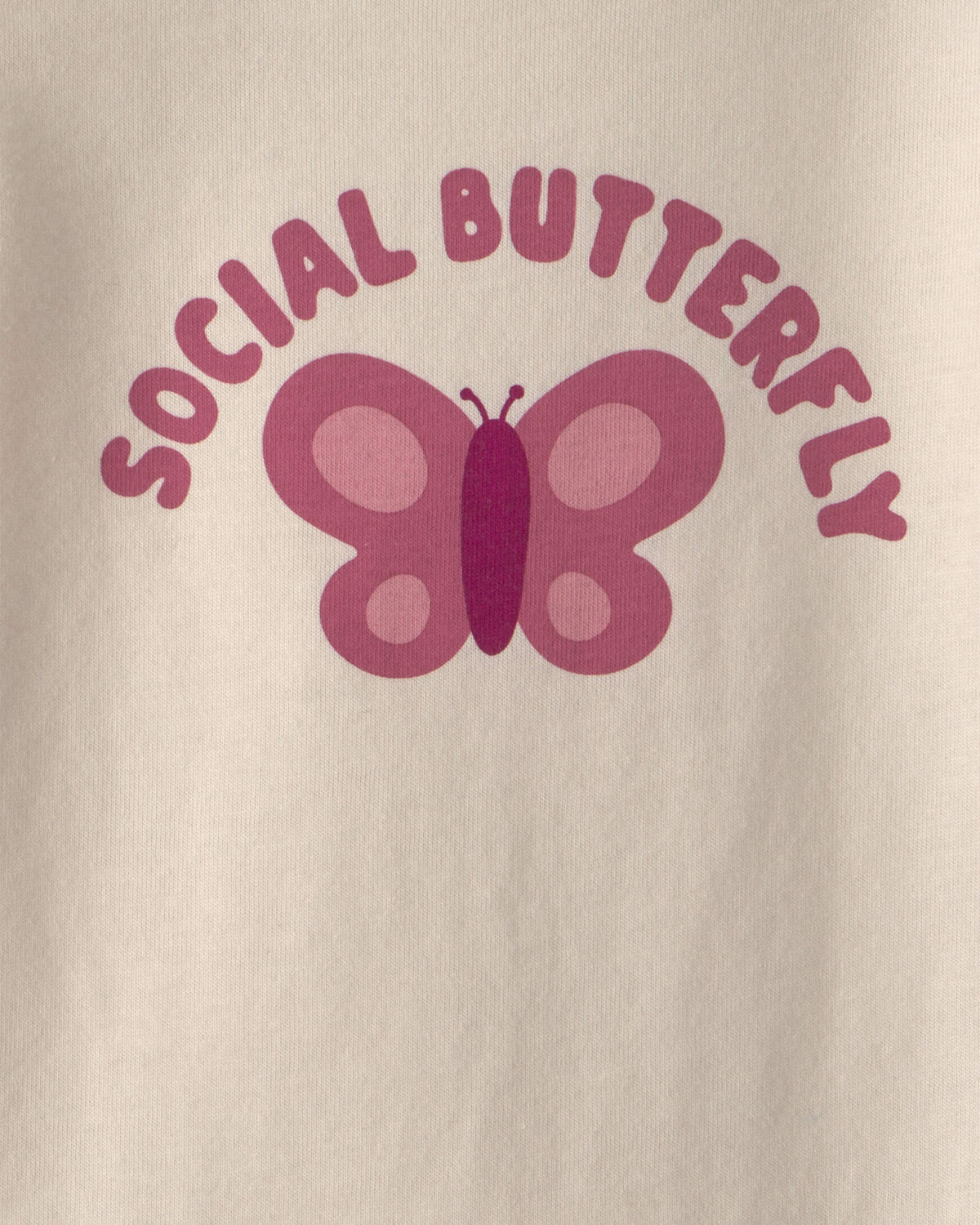Baby Girl 'Social Butterfly' Long-Sleeve Graphic Bodysuit - Cream 2 Baby Girl 'Social Butterfly' Long-Sleeve Graphic Bodysuit - Cream