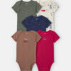 Baby Boy 5-Pack Transportation Short-Sleeve Multipack Bodysuits