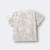 Toddler Dolman Tee in Dog Print - Cream