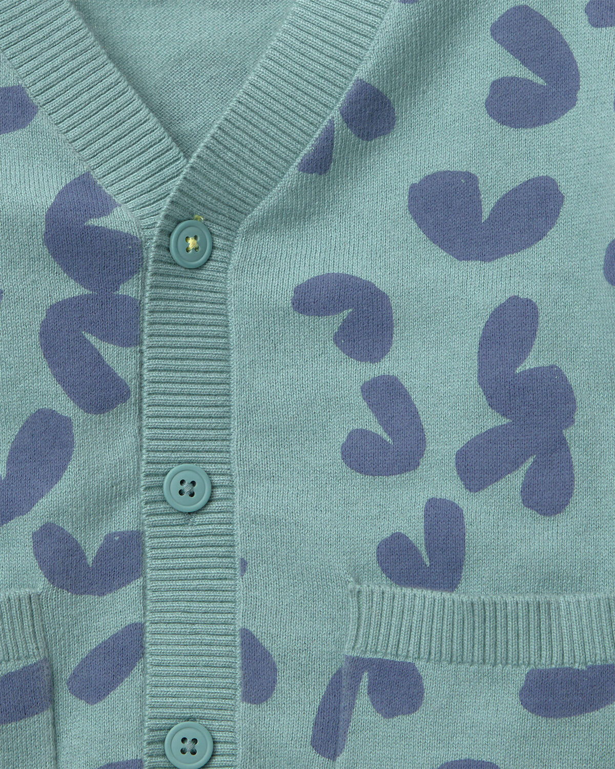 Toddler Cardigan with Avenue Pockets in Abstract Print - Teal