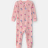 Baby Girl 1-Piece Floral Thermal Waffle Knit Pajama - Pink