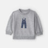 Baby Boy Overall French Terry Sweater - Grey