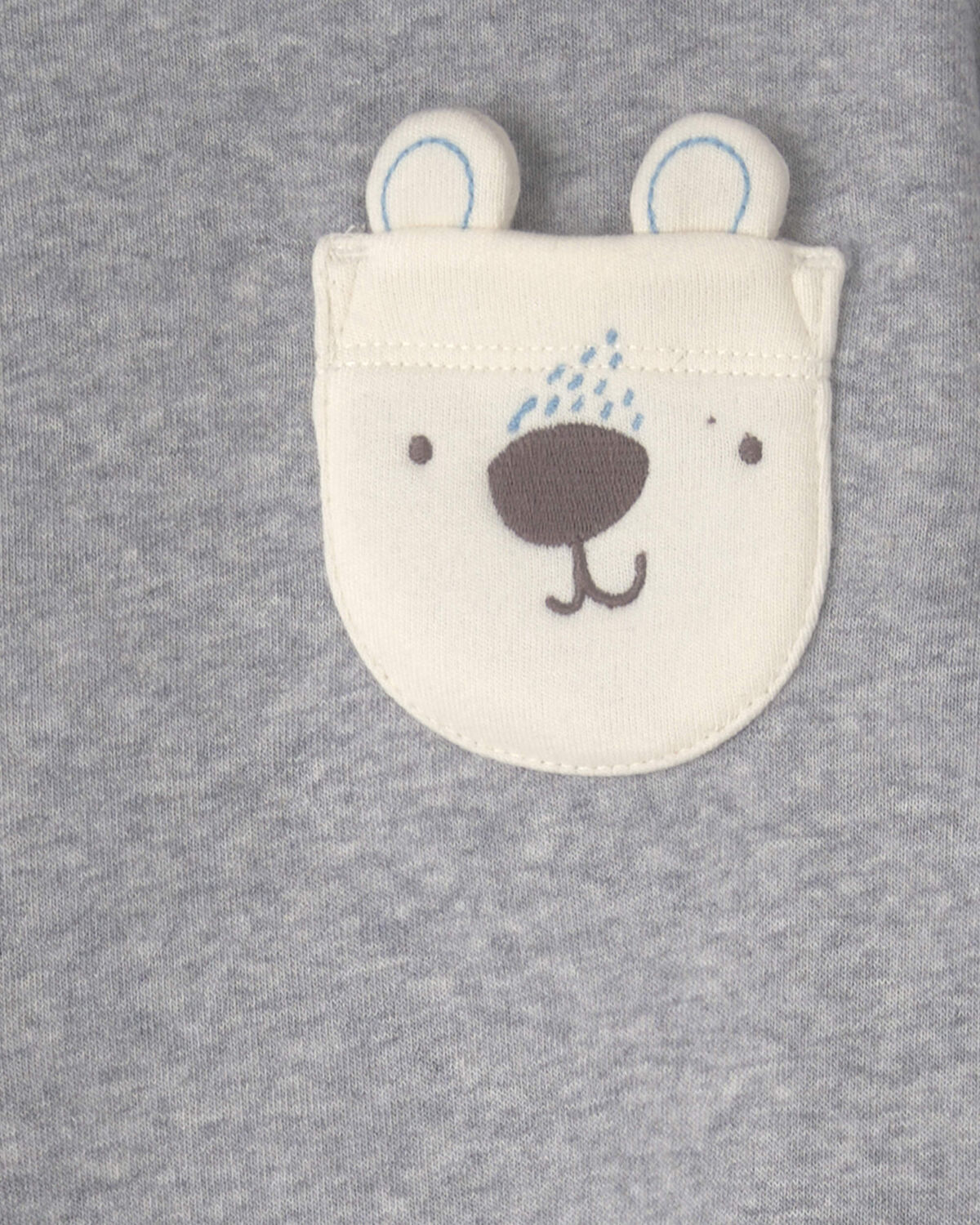 Baby Boy 2-Piece Polar Bear Fleece Hooded Top & Pant Set - Grey/Blue 3 Baby Boy 2-Piece Polar Bear Fleece Hooded Top & Pant Set - Grey/Blue