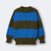 Toddler Mock Neck Sweater in Stripes - Olive/Blue