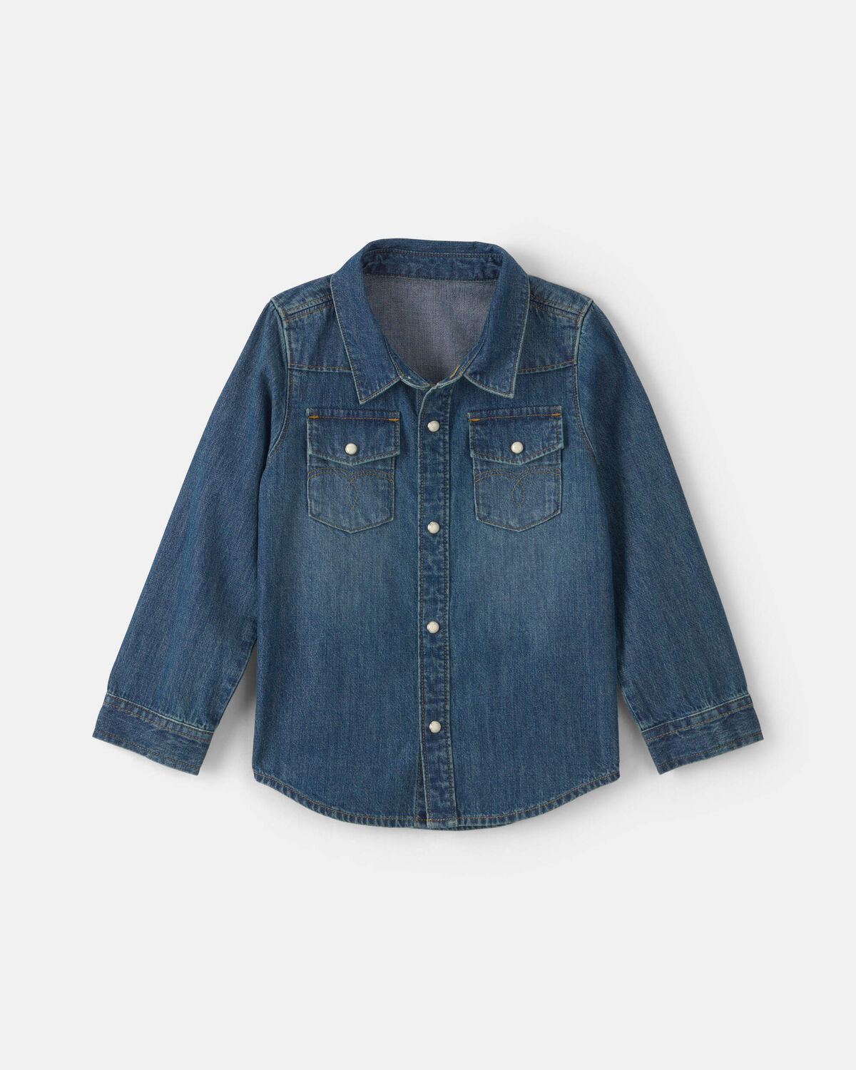 Toddler Boy Denim Button-Down Shirt - Dark Wash 1 Toddler Boy Denim Button-Down Shirt - Dark Wash