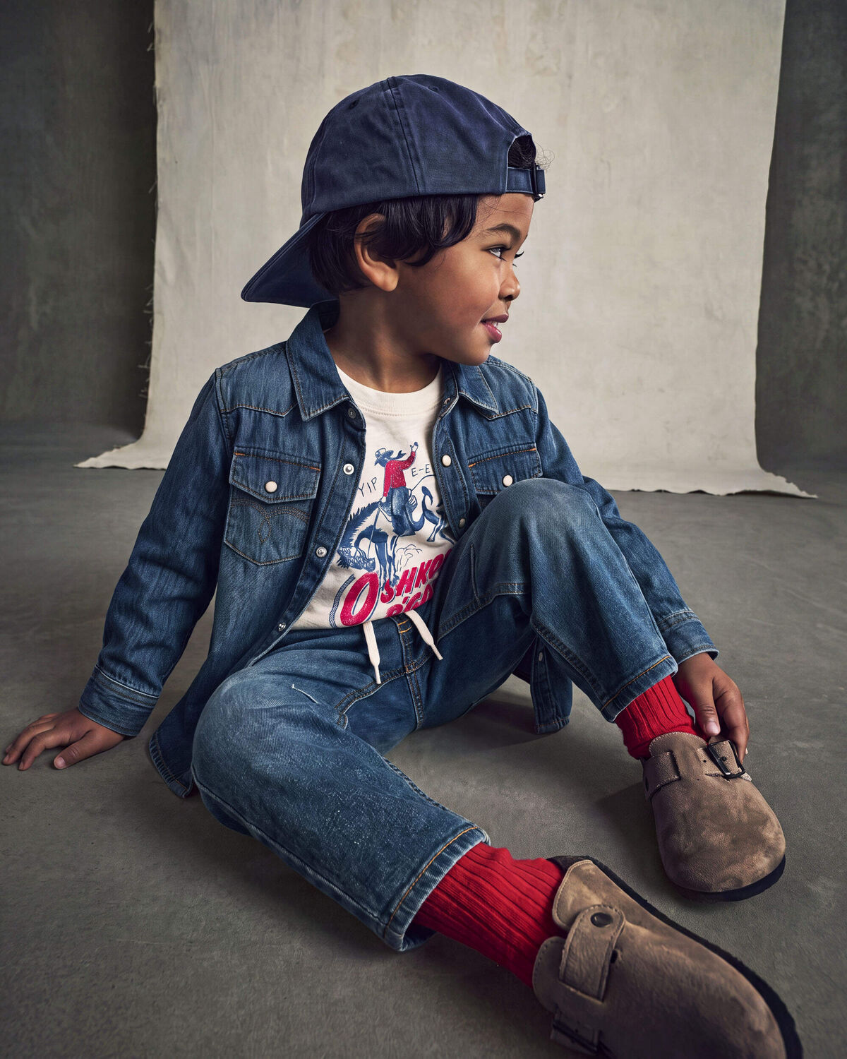 Toddler Boy Denim Button-Down Shirt - Dark Wash 2 Toddler Boy Denim Button-Down Shirt - Dark Wash
