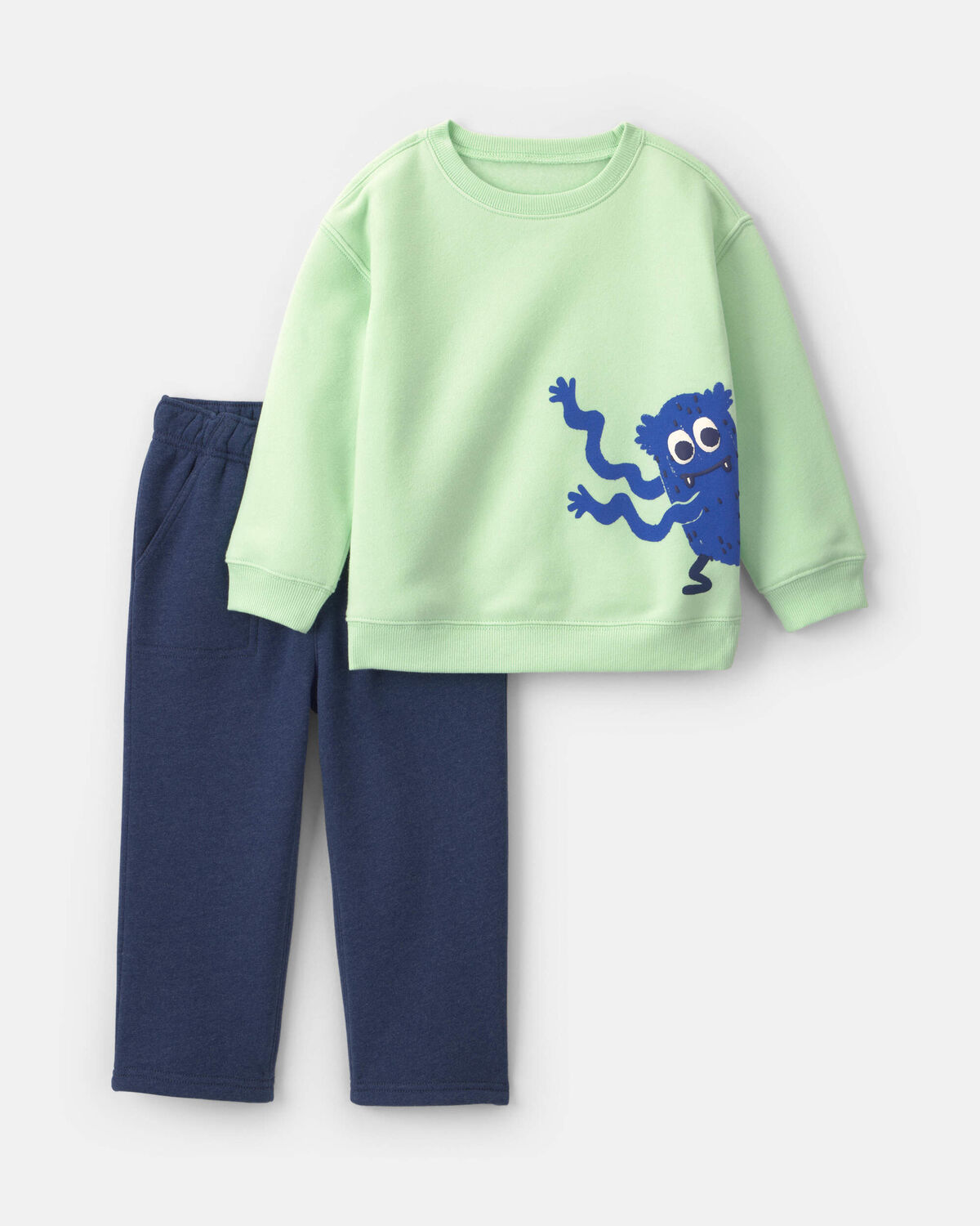 Baby Boy 2-Piece Monster Fleece Top & Pant Set - Green/Blue