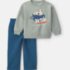 Baby Boy 2-Piece Yeti Fleece Top & Pant Set - Green/Blue