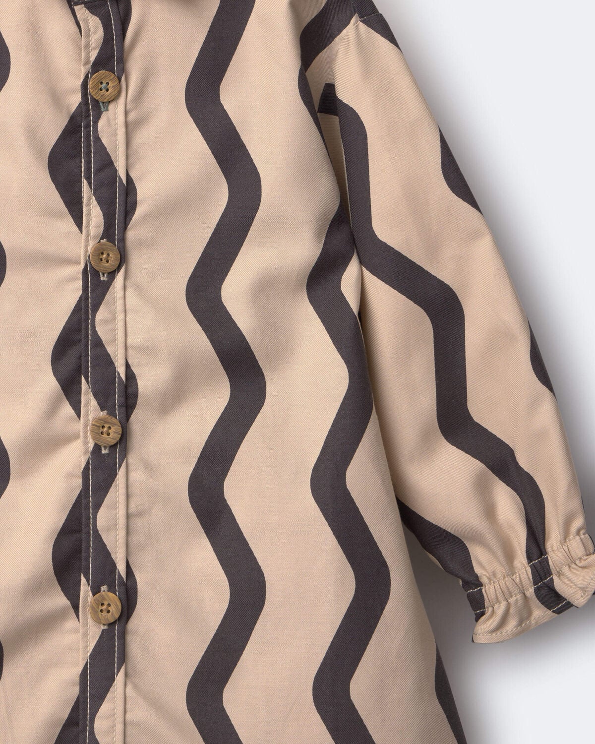 Toddler Girl Chevron Button-Down Dress - Khaki 6 Toddler Girl Chevron Button-Down Dress - Khaki