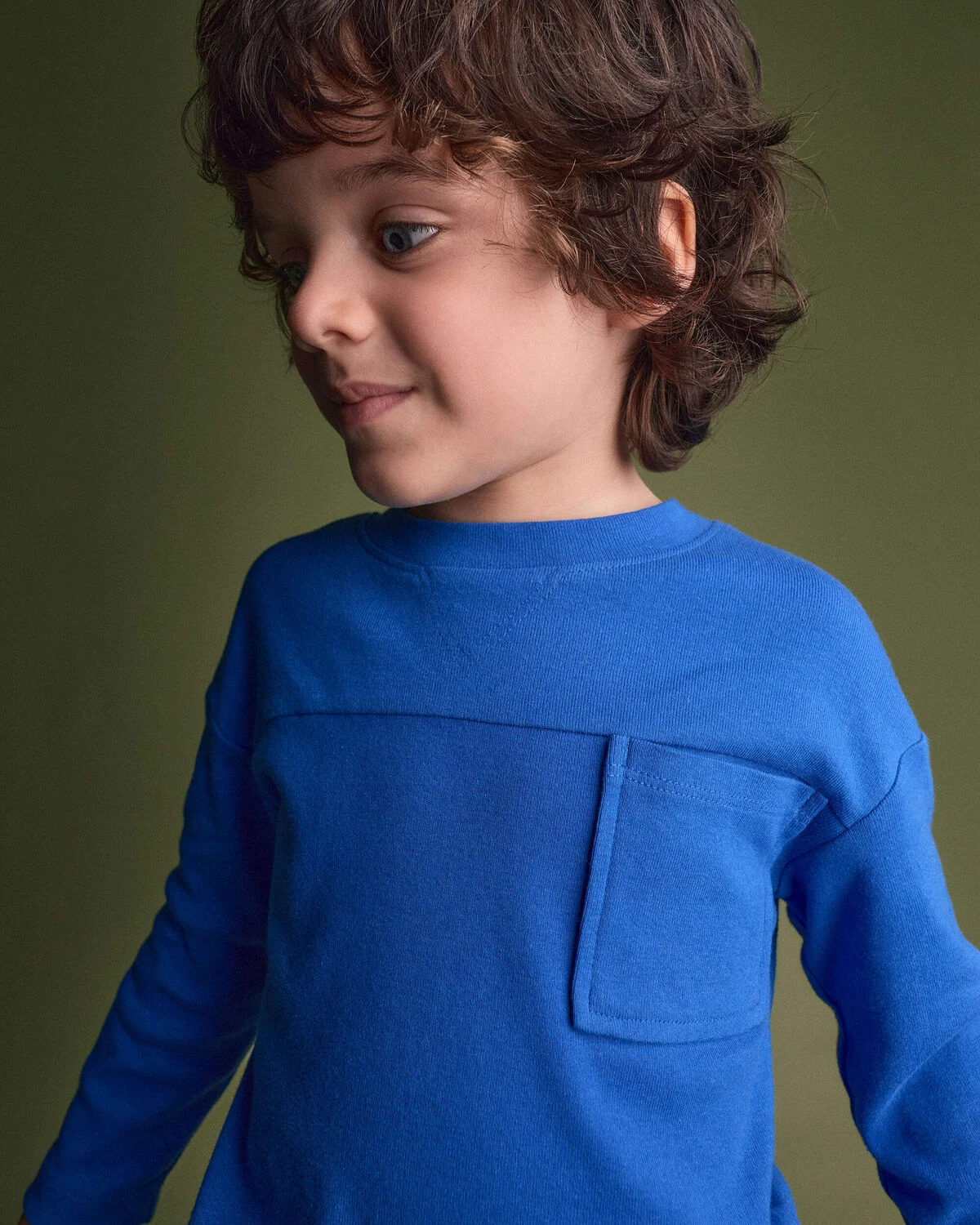Toddler Ribbed Long-Sleeve Pocket Tee - Royal Blue